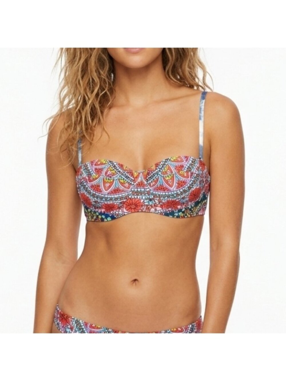 Billabong Floral Print Underwire Bikini Top Vibrant Tie Dye Bohemian Beachwear